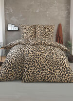 Bettwäsche-Garnitur mit Leopardenmuster  