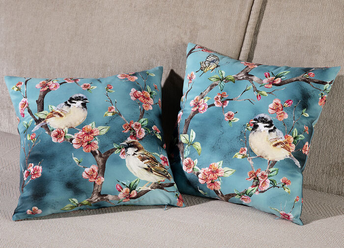 Kissenbez&uuml;ge in Seidenoptik, 2er-Set 