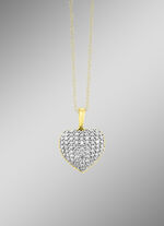 Herz-Anh&auml;nger mit funkelnden Diamanten 