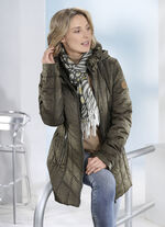 Longjacke mit Raubtierfell-Dessin 