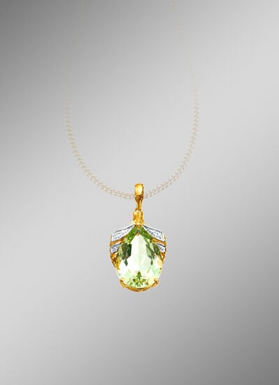 Anhänger mit grünem Amethyst 