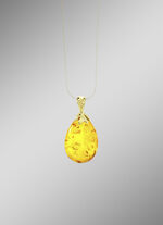 Ein Tropfen des Lichts – Anhänger mit echt Bernstein! 