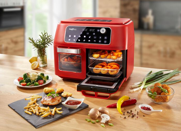 Doppelkammer-Fritteuse:2 Gerichte &ndash; fertig zur gleichen Zeit! ROT