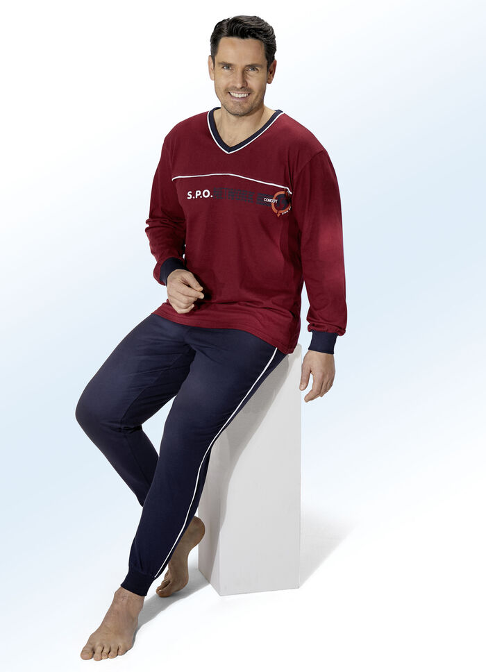 Zweierpack Schlafanz&uuml;ge im Vorteilspack mit V-Ausschnitt 