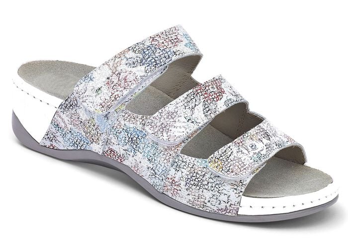 Schicke Pantolette mit herausnehmbarem Leder-Memory-Fu&szlig;bett, Weite H 