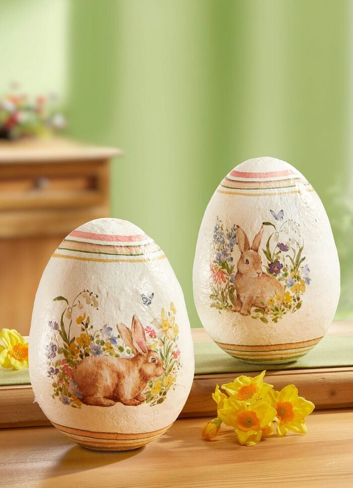 Deko-Eier im nostalgischen Aquarellstil, 2er-Set 