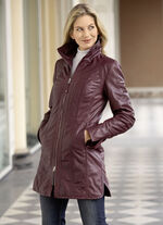 Lederkurzmantel von „Cabrini“ BORDEAUX