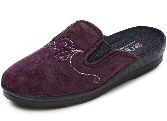 Zweierpack, klassische Damen-Hausschuhe, Weite H, mit Gummizug 