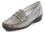 Waldläufer Mokassin-Slipper mit glamorösen Glitzersteinchen TAUPE