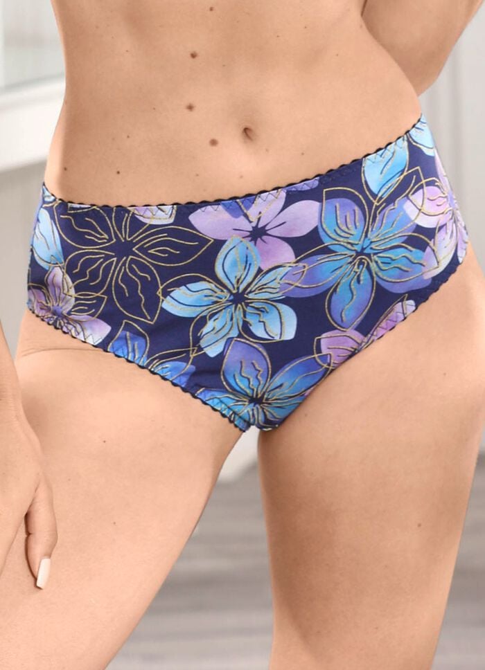 Zweierpack Slips mit farbharmonischem Floraldessin 