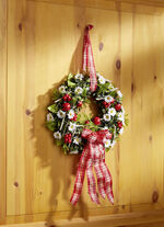 Wandkranz mit kleinen Marienk&auml;fern aus Holz 