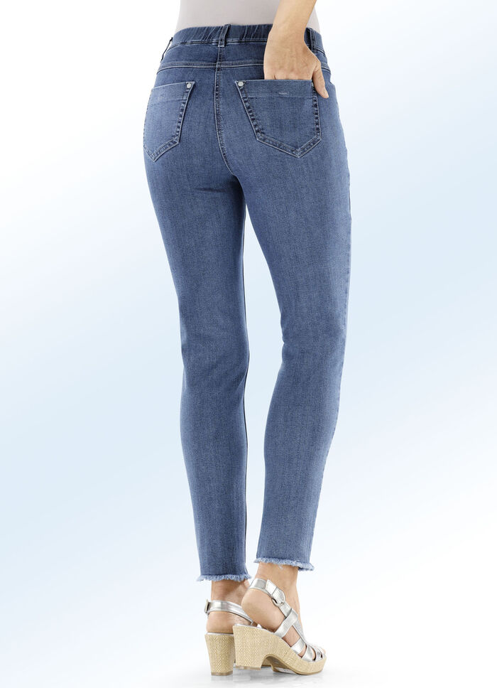 Magic-Jeans mit angesagtem Fransensaum JEANSBLAU