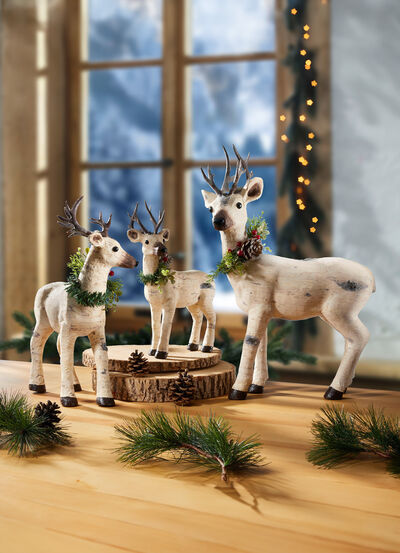 Rentier aus Styropor in Birkenoptik 