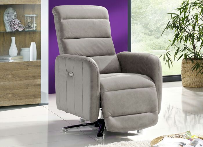 Relax-Sessel mit Metallgestell in Chrom-Optik GRAU