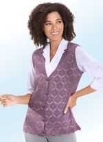 Strickweste mit aufwendigem Dessin in H&auml;keloptik 