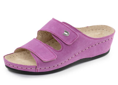 Leichte Damen-Pantoletten, Weite G, mit Klettverschluss 