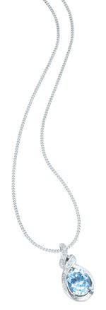 Moderner Anh&auml;nger mit Blautopas und echt Wei&szlig;topas 