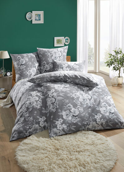 Beidseitig bedruckte Bettwäsche-Garnitur aus Polycotton 