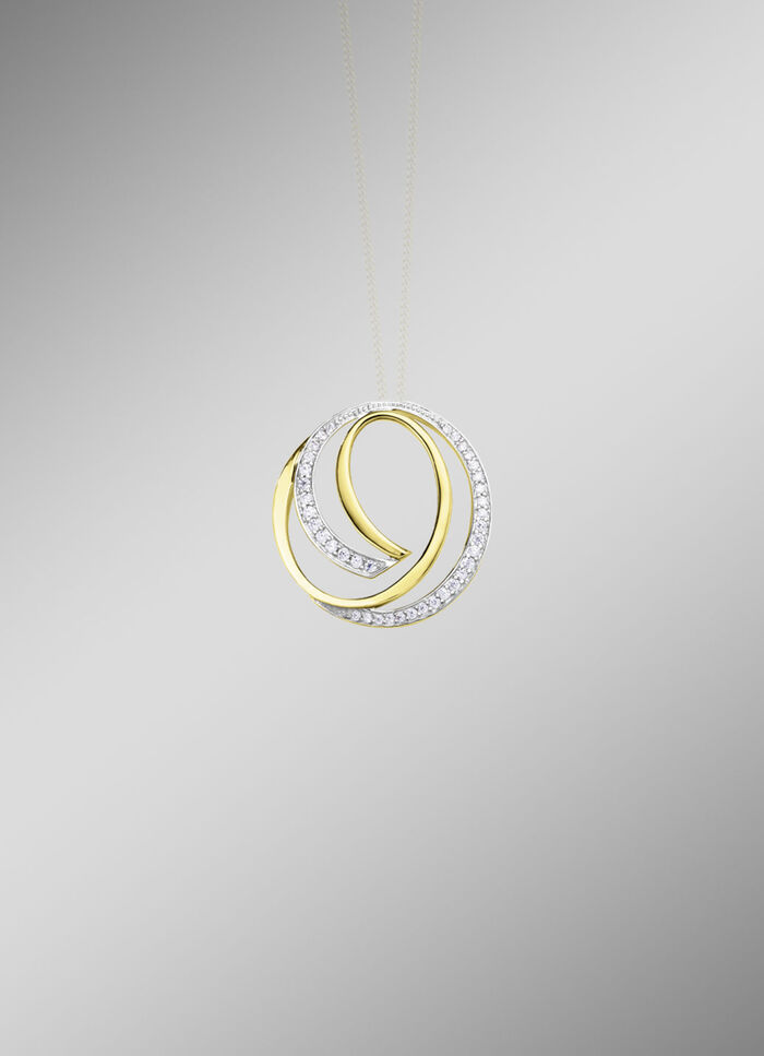 Anhänger in Bicolor mit Zirkonia 