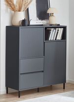 Highboard mit aufwendiger Rillenfront ANTHRAZIT