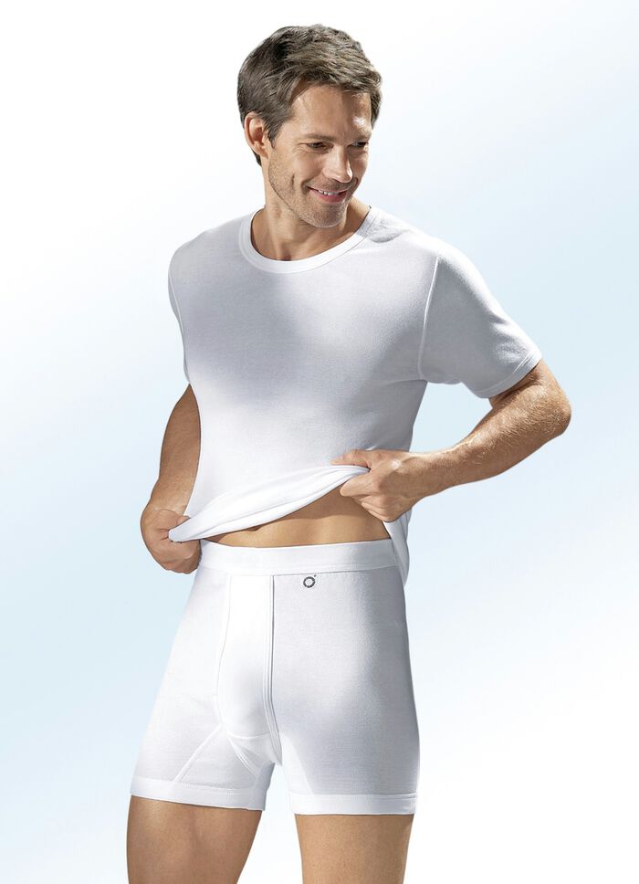 Pfeilring Dreierpack Schlupfjacken aus Feinripp, weiß 