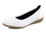 ELENA EDEN, klassische Damen-Ballerinas, Weite G, mit herausnehmbarem Fu&szlig;bett WEISS