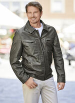 Lederblouson mit verstellbarem &Auml;rmelbund 