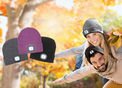 Modische Mütze mit integrierter, herausnehmbarer LED-Lampe 