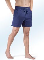 Zweierpack Schlaf- und Freizeithosen kurz mit Durchzugsband 1X MARINE, 1X GRAU MELIERT