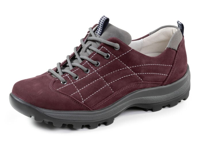 Waldläufer Schnürschuh aus Rind-Nubukleder BORDEAUX