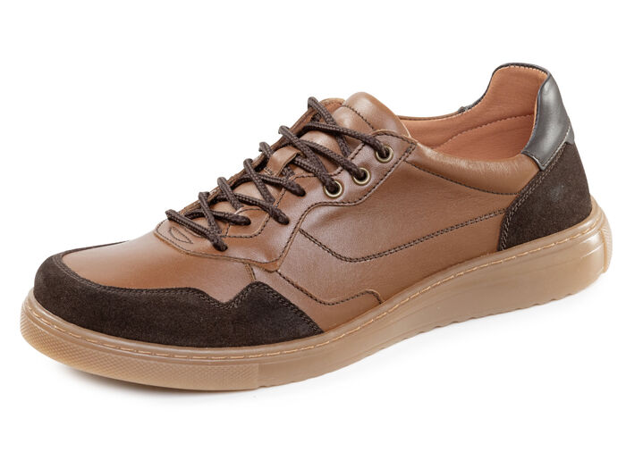 GINO GALANTE, klassische Herren-Schnürschuhe, mit herausnehmbarem Fußbett COGNAC