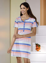 Nachthemd, k&uuml;rzer geschnitten mit Knopfleiste 