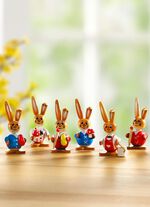Hasen aus Holz, 6er-Set BUNT