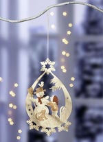 Im Erzgebirge gefertigtes Fensterbild aus Holz 