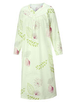 Zweierpack Nachthemden, 3/4 -langen &Auml;rmeln mit Knopfleiste 1X PISTAZIE-BUNT, 1X PISTAZIE