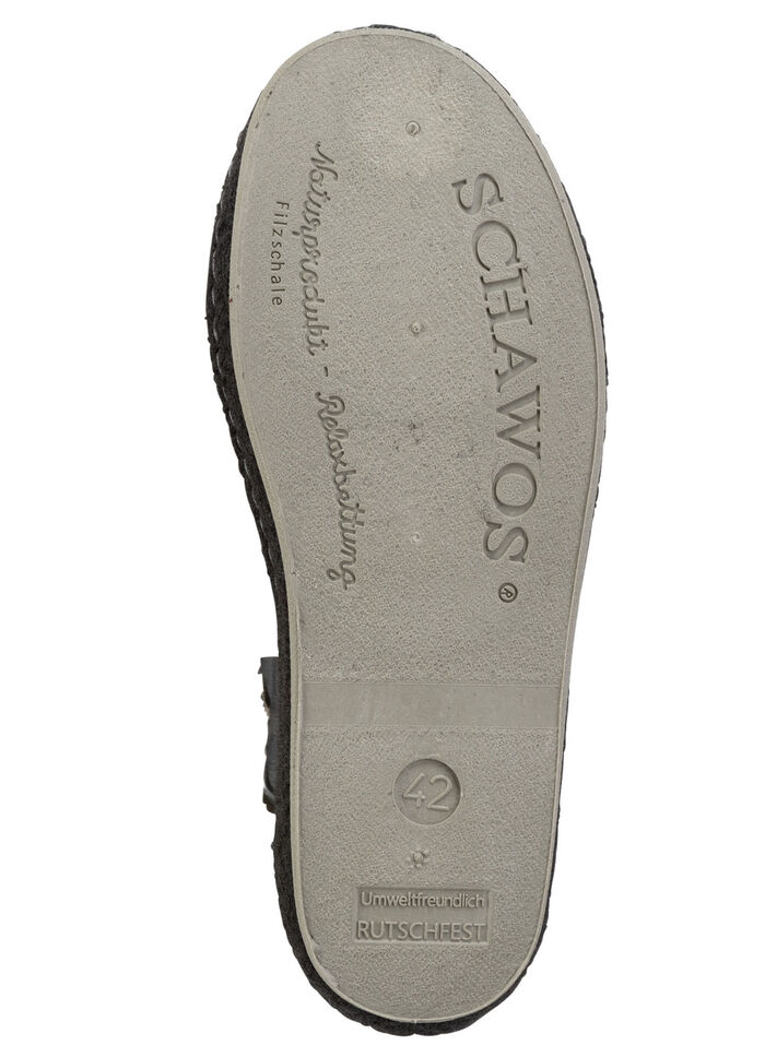 Pantoffel mit seitlich eingesetztem Gummizug SCHWARZ