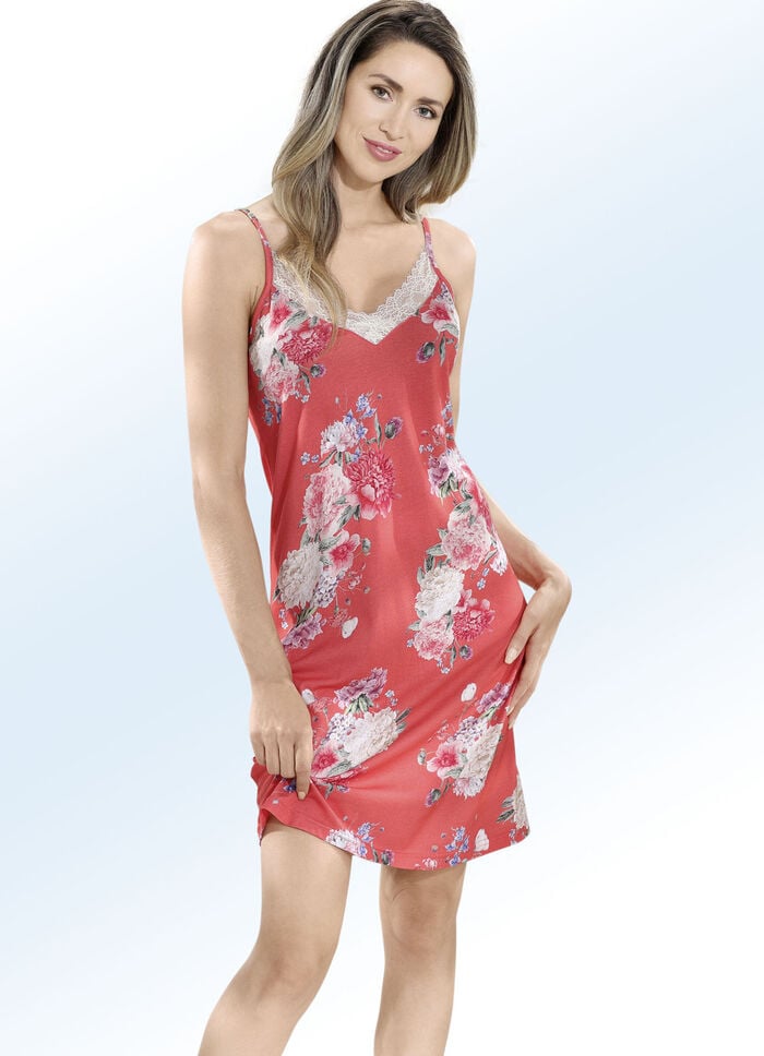 Laurina Nachthemd mit verstellbaren Spaghettitr&auml;gern 