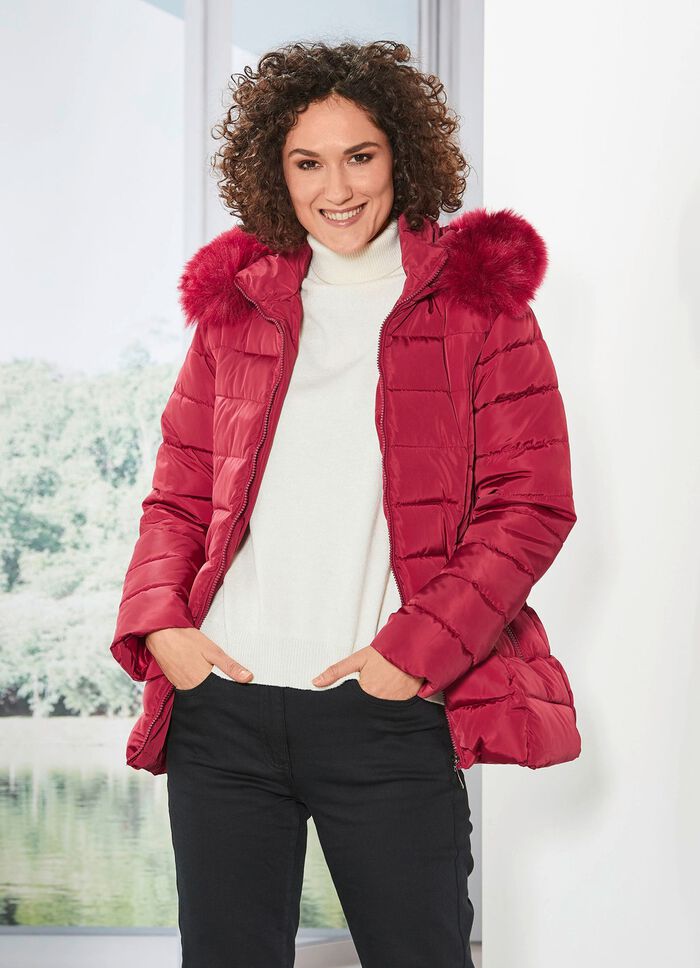 Jacke mit abnehmbarem Kunstpelz-Besatz 