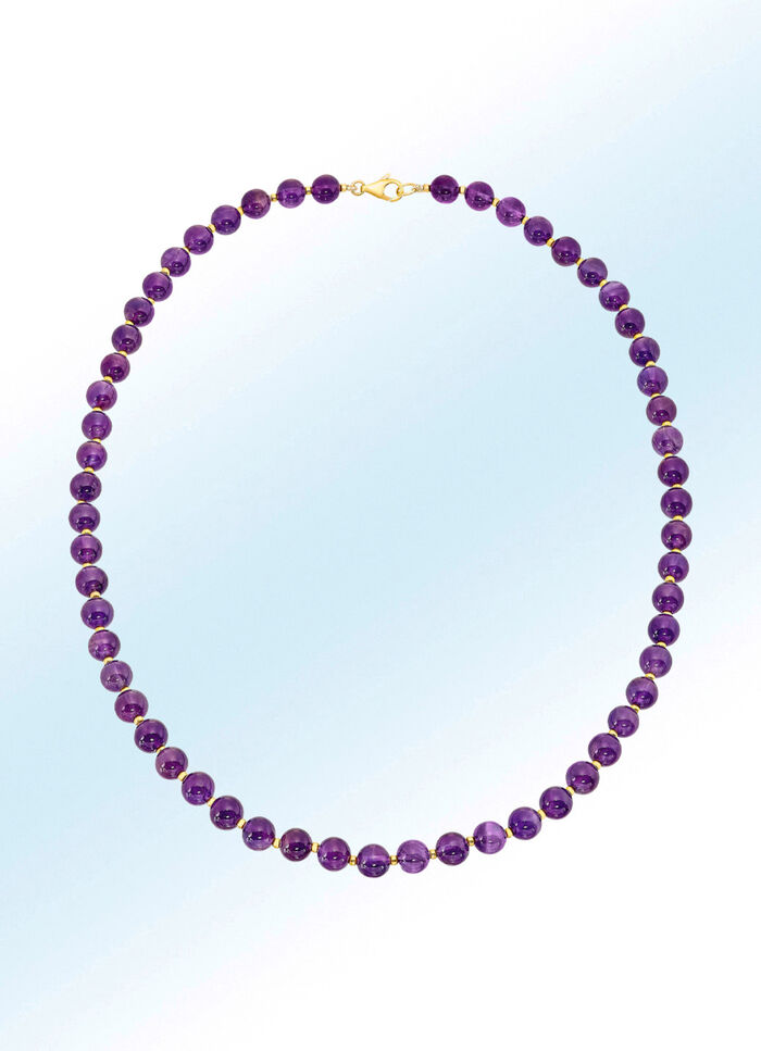 H&uuml;bsche Halskette mit echt Amethyst 