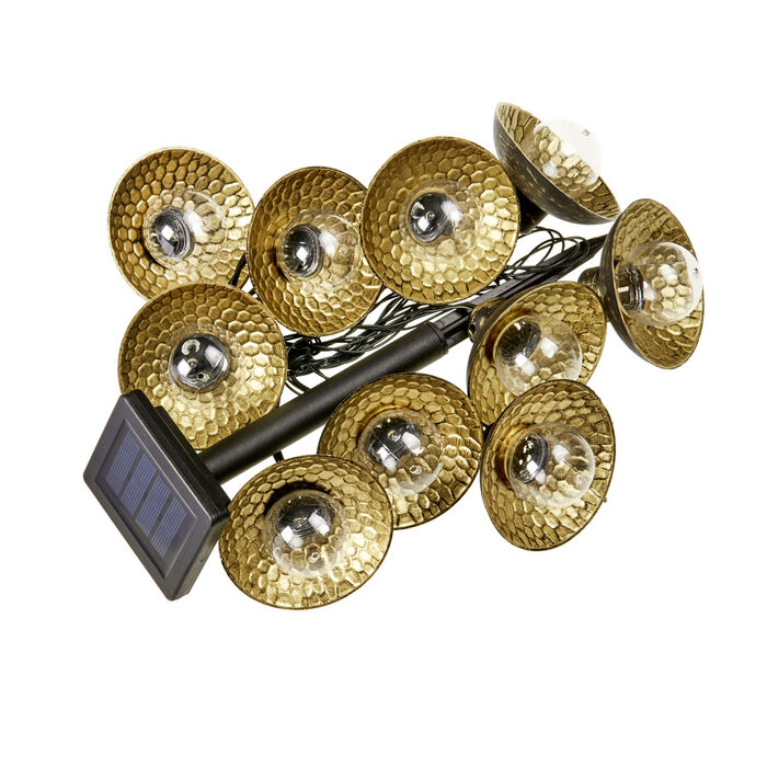 10-er-Kette mit Lampenschirme 