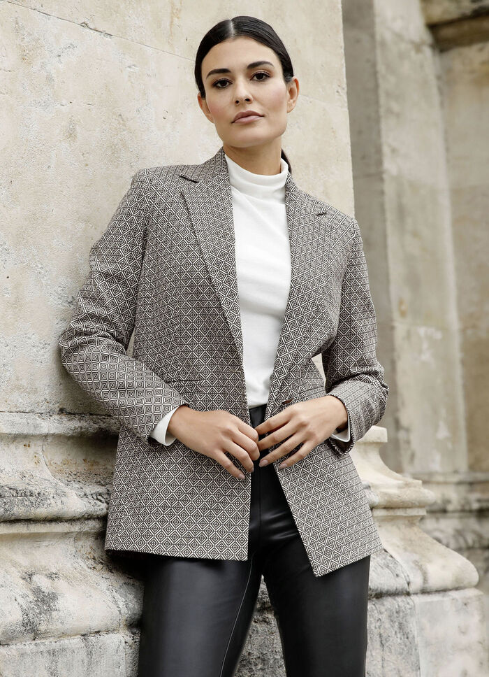 Blazer mit grafischem Dessin 