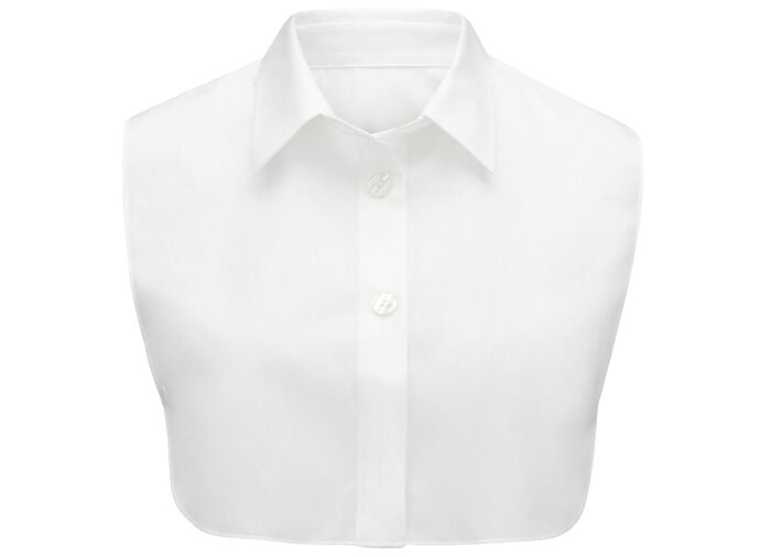 Klaus Modelle, Damen-Blusenkragen, aus feinem Popeline WEISS