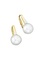 Ohrringe mit Brillanten und Süßwasser-Zuchtperlen 