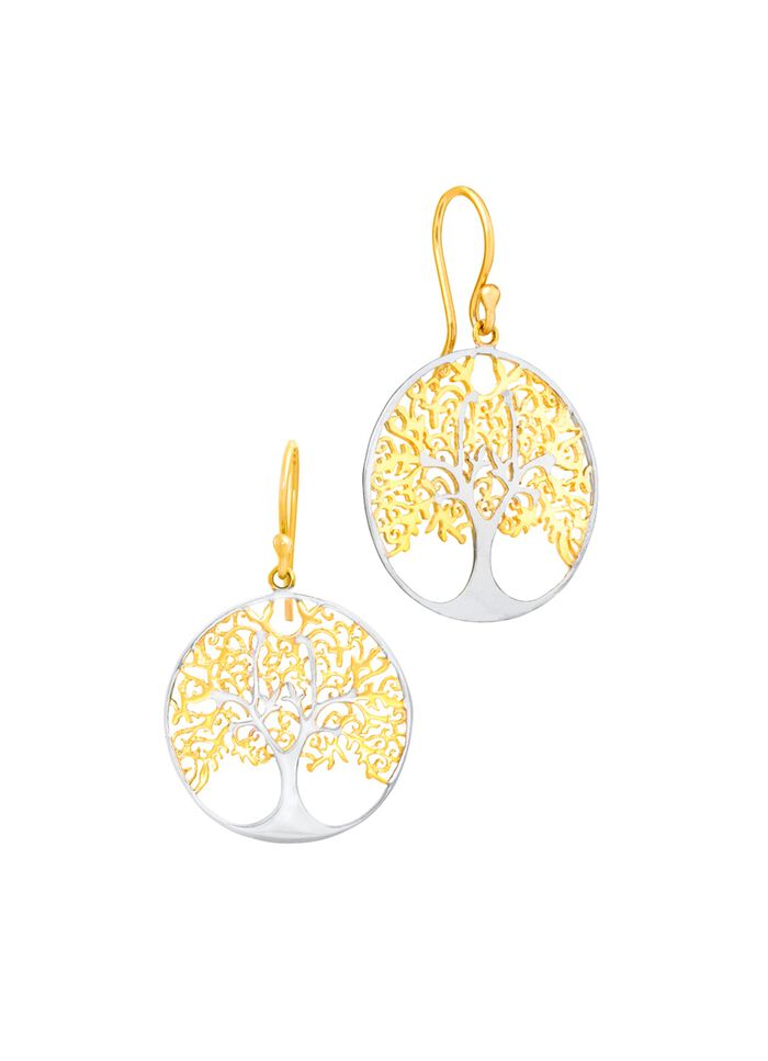 Lebensbaum-Ohrh&auml;nger aus Silber 