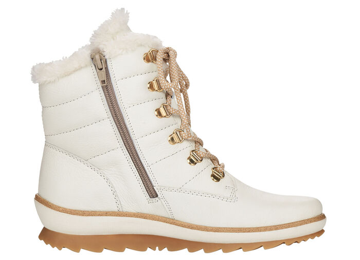 Remonte, gefütterte Damen-Stiefeletten, Winterschuhe, Weite G, mit Lammwolle NATURWEISS