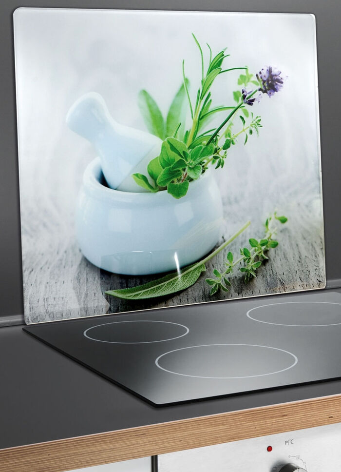 Wandblende aus Glas, Kräutergarten 