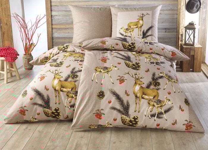 Biber Bettwäsche-Garnitur von Dobnig BRAUN