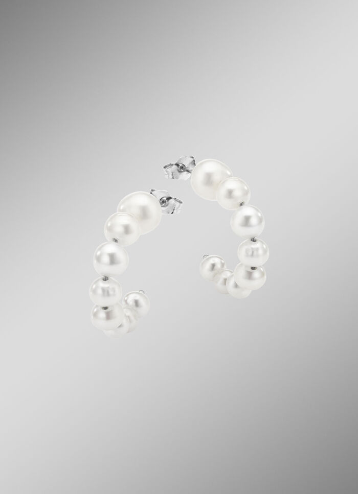 Elegante Creolen mit Süßwasser-Zuchtperlen 