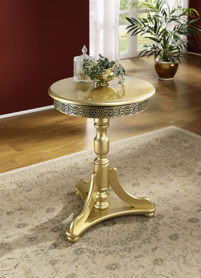 Beistelltisch mit umlaufender Verzierung 