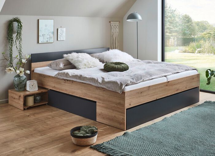 Stauraumbett mit gro&szlig;en Schubladen 